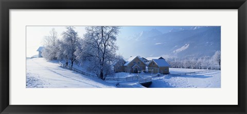 Framed Winter Farm Austria Print