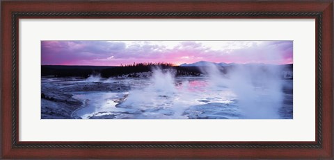 Framed Sunset, Norris Geyser Basin, Wyoming, USA Print