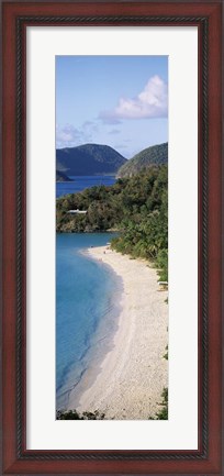 Framed High angle view of a coastline, Trunk Bay, St. John, US Virgin Islands Print