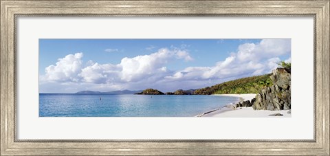 Framed High angle view of the beach, Trunk Bay, St John, US Virgin Islands Print