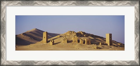 Framed Towers on a landscape, Funerary Towers, Palmyra, Syria Print