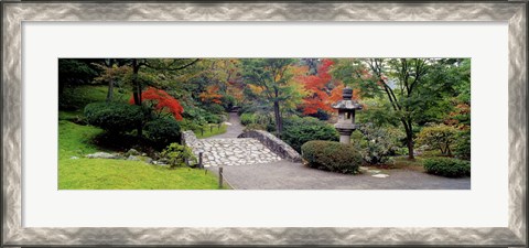 Framed Stone Bridge, The Japanese Garden, Seattle, Washington State Print