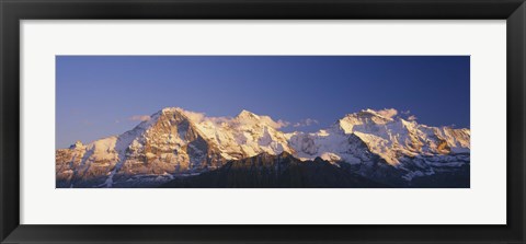 Framed Low Angle View Of Snowcapped Mountains, Bernese Oberland, Switzerland Print