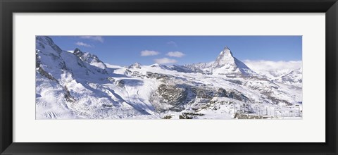 Framed Snow Covered Slopes, Matterhorn Switzerland Print