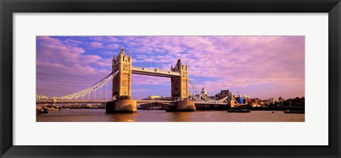 Framed Tower Bridge London England with Purple Sky Print