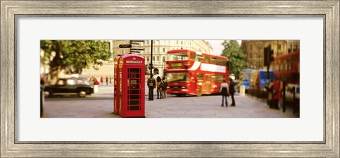 Framed Phone Box, Trafalgar Square Afternoon, London, England, United Kingdom Print