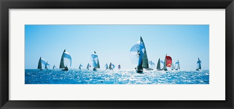 Framed Sailboat Race, Key West Florida, USA Print