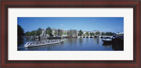 Framed High angle view of a ferry in a lake, Amsterdam, Netherlands Print