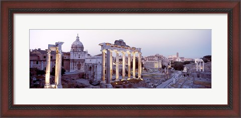 Framed Roman Forum at dusk, Rome, Italy Print