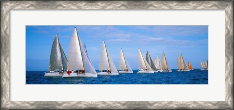 Framed Yachts in the ocean, Key West, Florida, USA Print