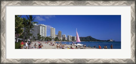 Framed Waikiki Beach Oahu Island HI USA Print