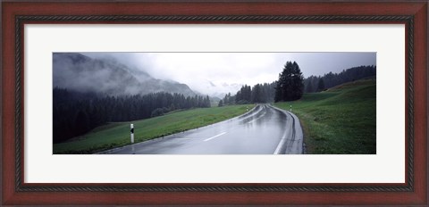 Framed Wet highway passing through a forest, Austria Print