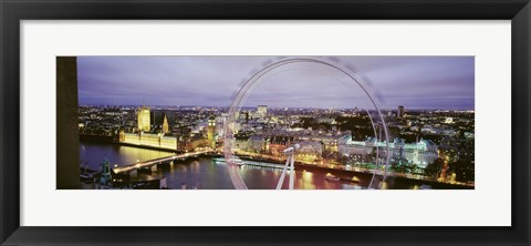 Framed High Angle View Of The Millennium Wheel, London, England, United Kingdom Print