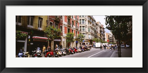 Framed Street Scene Barcelona Spain Print
