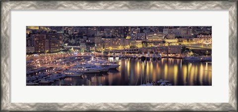 Framed Harbor, Monte Carlo, Monaco Print