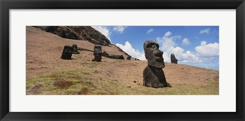 Framed Close Up of Moai statues, Easter Island, Chile Print