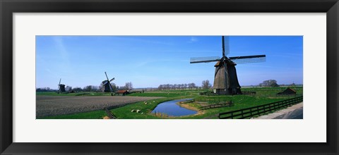Framed Windmills near Alkmaar Holland (Netherlands) Print