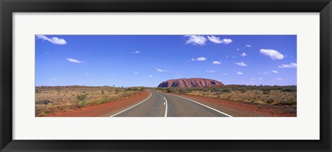Framed Road and Ayers Rock Australia Print