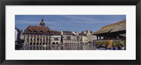 Framed Buildings on the waterfront, Lucerne, Switzerland Print