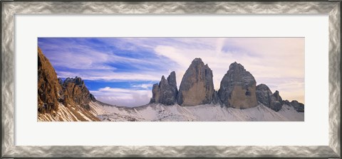 Framed Dolomites Alps with snow, Italy Print