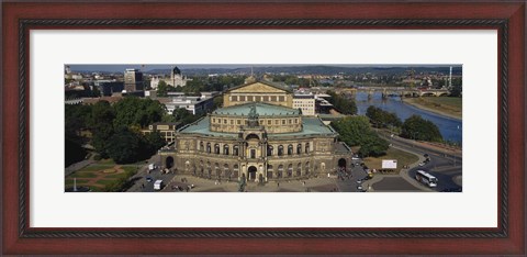 Framed High Angle View Of An Opera House, Semper Opera House, Dresden, Germany Print