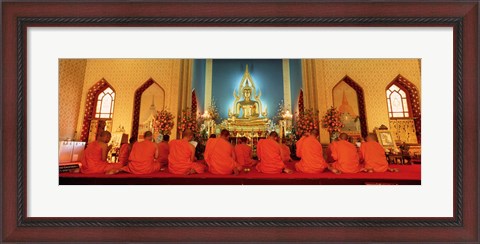 Framed Monks, Benchamapophit Wat, Bangkok, Thailand Print