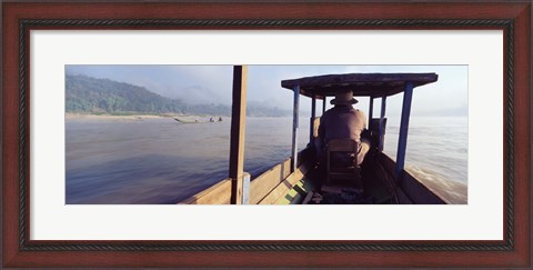Framed Mekong River, Luang Prabang, Laos Print