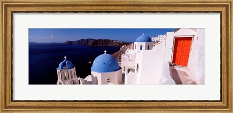 Framed Church in a city, Santorini, Cyclades Islands, Greece Print