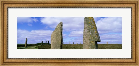 Framed Close up of 2 pillars in the Ring Of Brodgar, Orkney Islands, Scotland, United Kingdom Print