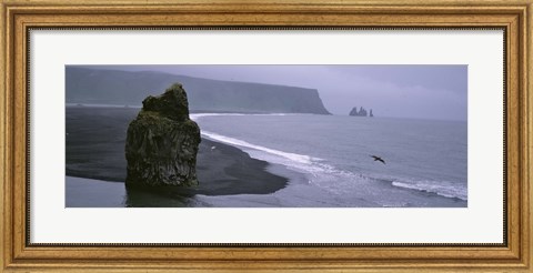 Framed Rock Formation On The Beach, Reynisdrangar, Vik I Myrdal, Iceland Print