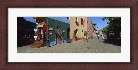 Framed Multi-Colored Buildings In A City, La Boca, Buenos Aires, Argentina Print