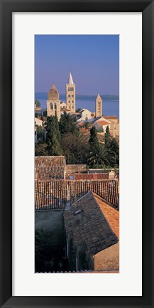 Framed High angle view of a town, Rab Island, Croatia Print