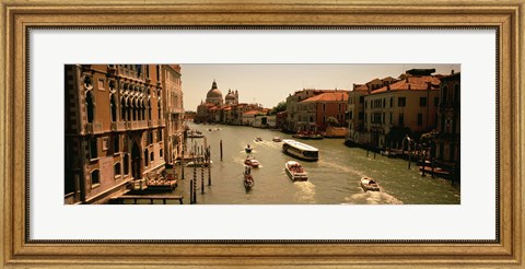 Framed High angle view of boats in water, Venice, Italy Print