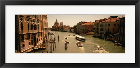 Framed High angle view of boats in water, Venice, Italy Print