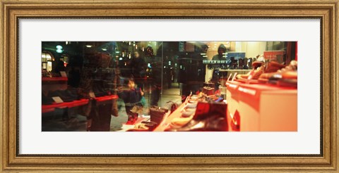 Framed Shoes displayed in a store window, Munich, Germany Print