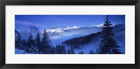 Framed Trees on a polar landscape, Simplon Pass, Switzerland Print