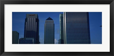 Framed Skyscrapers in a city, Canary Wharf, London, England Print