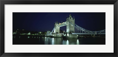Framed Bridge across a river, Tower Bridge, Thames River, London, England Print