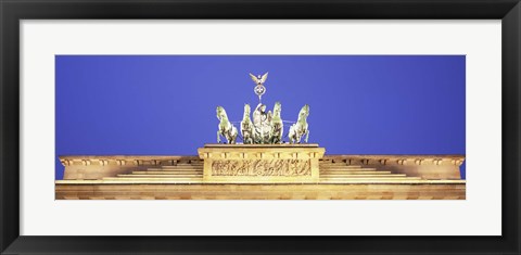Framed Horses and Chariot statue on Brandenburg Gate, Berlin, Germany Print