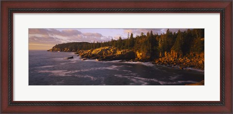 Framed Rock formations at the coast, Monument Cove, Mount Desert Island, Acadia National Park, Maine Print