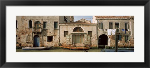 Framed Boats in a canal, Grand Canal, Rio Della Pieta, Venice, Italy Print