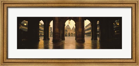 Framed Arcade of a building, St. Mark&#39;s Square, Venice, Italy (Sepia) Print