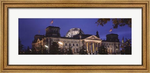 Framed Facade of a building at dusk, The Reichstag, Berlin, Germany Print