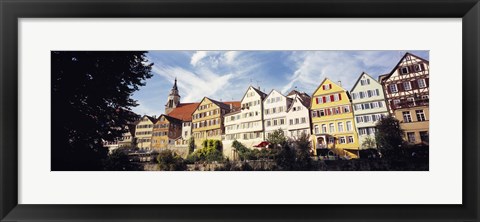 Framed Low angle view of row houses in a town, Tuebingen, Baden-Wurttembery, Germany Print