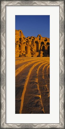 Framed Old ruins of an amphitheater, Roman Theater, El Djem, Mahdia Governorate, Tunisia Print