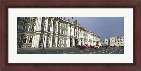 Framed Museum along a road, State Hermitage Museum, Winter Palace, Palace Square, St. Petersburg, Russia Print