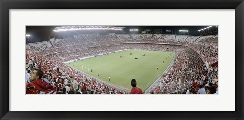 Framed Crowd in a stadium, Sevilla FC, Estadio Ramon Sanchez Pizjuan, Seville, Seville Province, Andalusia, Spain Print