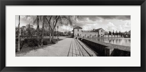 Framed Park near a pool in a city, Parque De La Buhaira, Sevilla, Seville Province, Andalusia, Spain Print