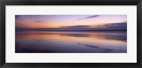Framed Sunset over the sea, Sandymouth bay, Bude, Cornwall, England Print