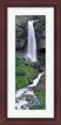 Framed Waterfall in a forest, Sass Grund, Switzerland Print